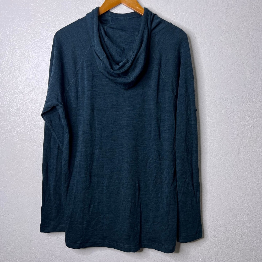 Smartwool Thermal Merino Drape Neck Hoodie Women's XL Blue 100% Wool SW016508 - Picture 4 of 7